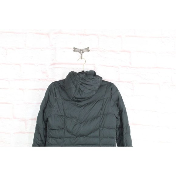 LL Bean Black Polyester Stretch Down Puffer Hooded Winter Coat Size XS - Picture 5 of 9